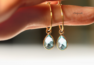 Creolen Topas Ohrringe / Himmlische Ohrringe / Edelstein Schmuck / Geschenk für Sie / Origineller Schmuck / Geburtsstein / Kreolen Topas